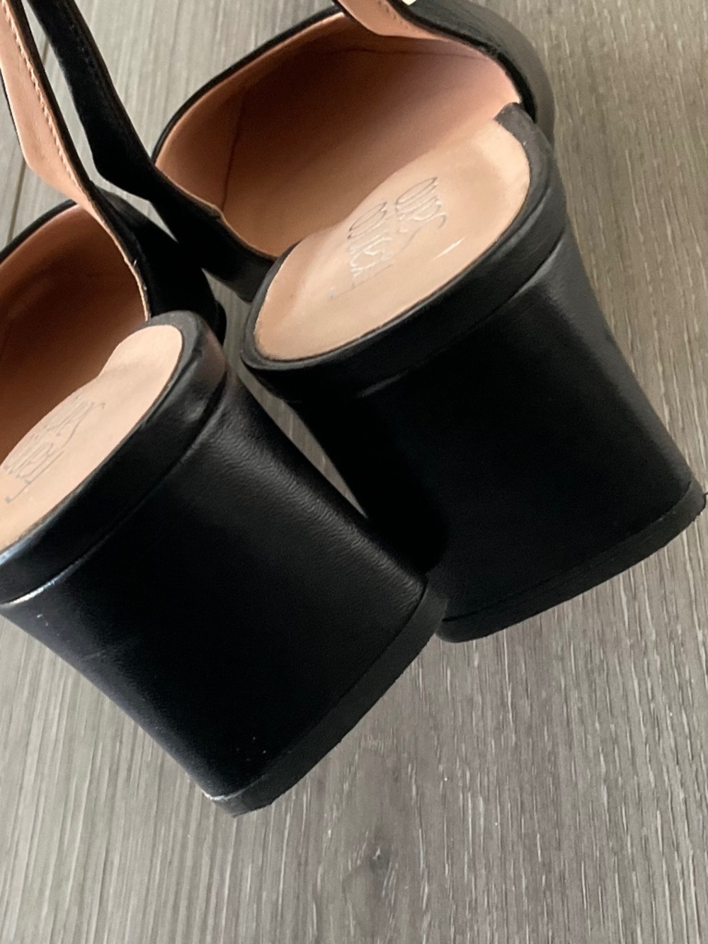FRANCO SARTO Jacer Slingback Pump Block Heel in Black Leather Size 9.5 - Picture 6 of 14